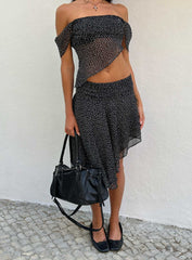 Legacy Midi Skirt Onyx Polka