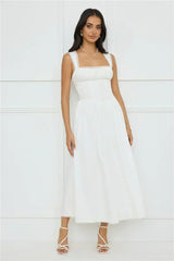 Luxe Serene Midi Dress White