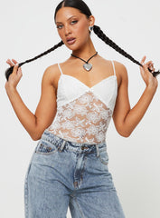 Pennard Lace Bodysuit White