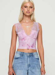 Typha Top Pink Floral