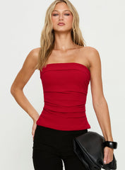 Mousse Strapless Top Red
