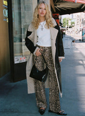 Pezzi Mid Rise Straight Leg Jeans Leopard