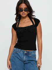Emberglow Top Black / Polka