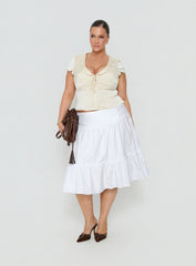Cascades Low Rise Midi Skirt White Curve