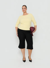 Elaia 3/4 Sleeve Top Yellow Curve