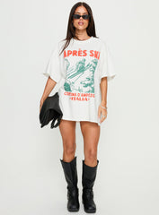 Apres Ski Italia Oversized Graphic Top White