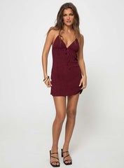Chantria Mini Dress Burgundy