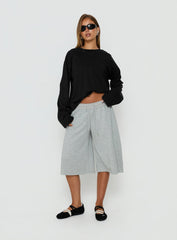 Settle Down Long Sleeve Top Black