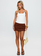 Roller Coaster Bead Detail Top White