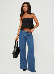 Ericka Strapless Top Black