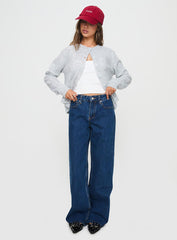 Shima Low Rise Straight Leg Jeans Mid Wash