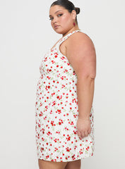 Dasha Mini Dress White Floral Curve