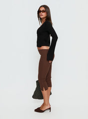 Stefanee Long Sleeve Wrap Top Black