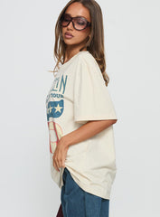 4th July Led Zepplin Oversized Tee White