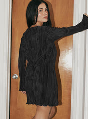 Malop Long Sleeve Mini Dress Black