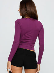 Count Me In Long Sleeve Top Plum