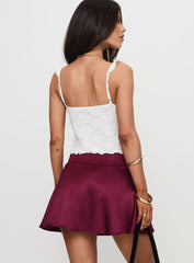 For Me Mini Skirt Burgundy