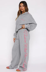 Lucky Thirteen Shaya Wide Leg Sweatpants Dark Grey Marle