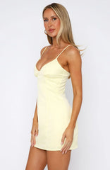 Feeling Tipsy Mini Dress Lemon