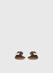 Ginnia Shell Detail Thong Heels Chocolate