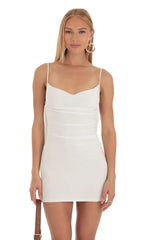 Lace Open Back Dress in White