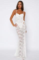 Tell Me I'm Pretty Lace Maxi Dress White
