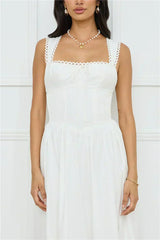 Luxe Serene Midi Dress White
