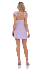 Ruffle Strap A-line Dress in Lavender
