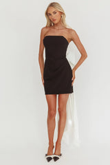 Diamond Sky Bow Back Mini Dress Black
