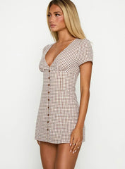 Loveliness Playsuit Brown Check