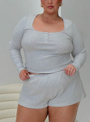 Sleepytea Rib Sleep Short Grey Curve