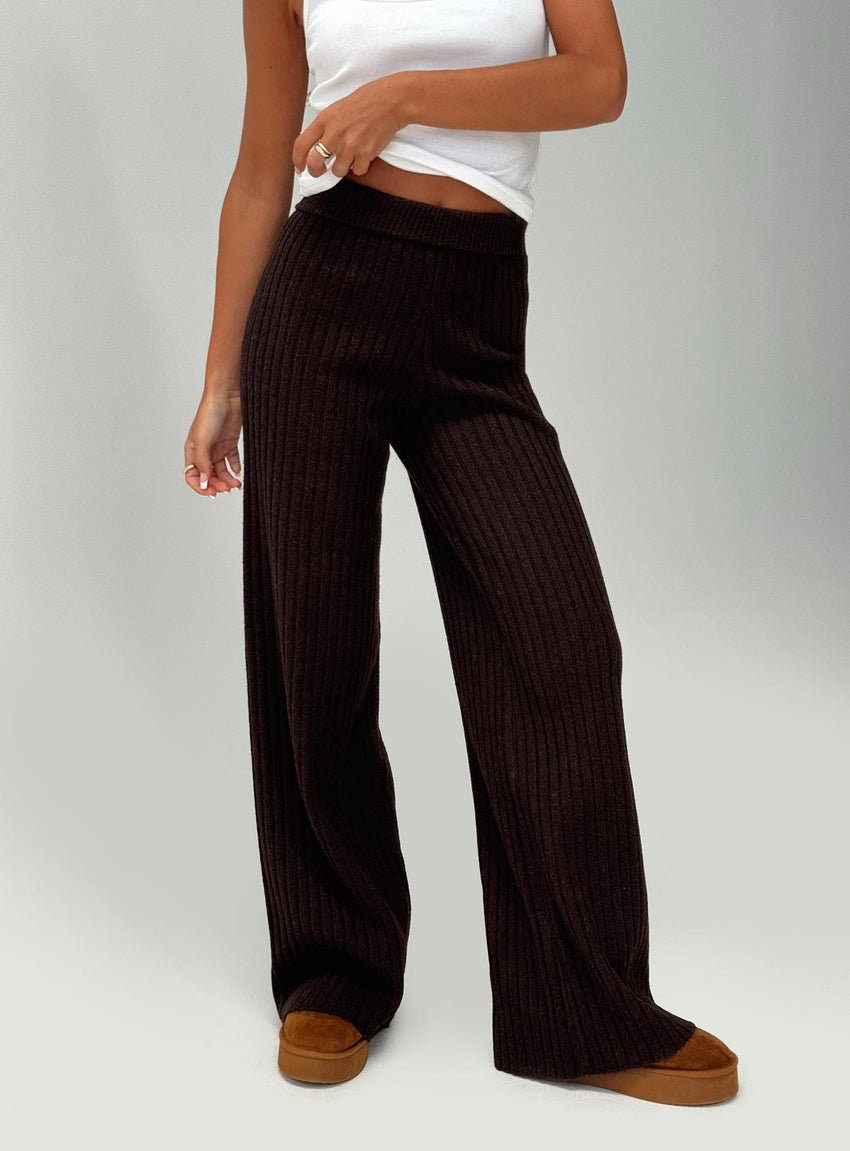Montana Knit Pants Chocolate Brown