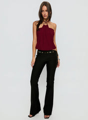Krislynn Button Belt Pants Black