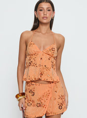 What A Coincidence Beaded Top Orange