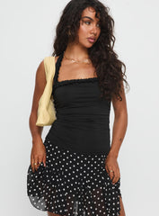 Finest Hour Frill Detail Halter Top Black