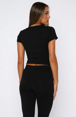 Offstage Fitted Baby Tee Monochrome