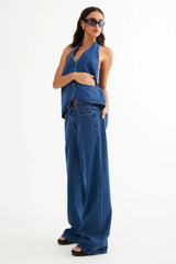 LIONESS Hills Halter Dark Denim