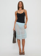 Spring To Summer Lace Trim Cami Top Black