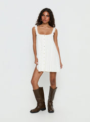 Malinda Babydoll Mini Dress White
