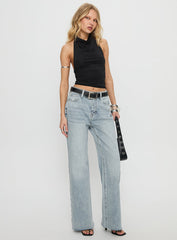 Henesey High Rise Straight Leg Jeans Light Wash