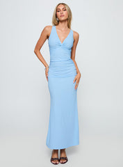 Mesmerise Halter Maxi Dress Blue
