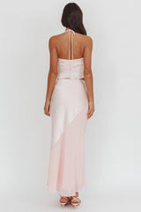 Easy Love Contrast Maxi Skirt Pink