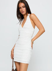 Seashores Halter Mini Dress White