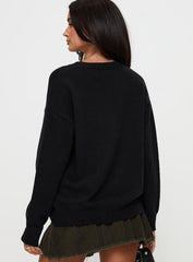 Run The Party Knit Sweater Black