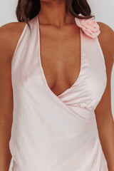 Easy Love Asymmetric Hem Halter Top Pink