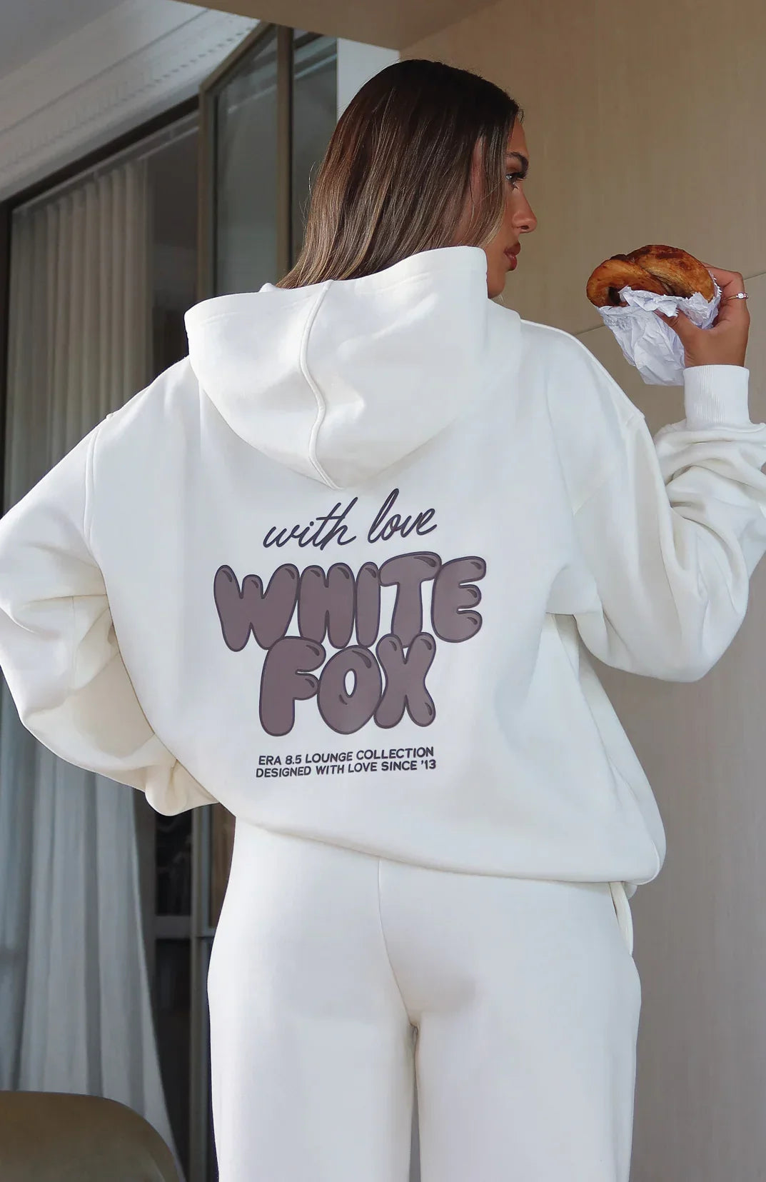 With Love Always Oversized Hoodie Cream