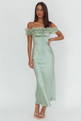 Summerfield Off-Shoulder Maxi Dress Pistachio