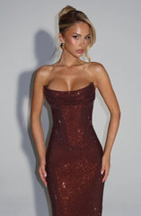Mirabella Maxi Dress - Plum Brown
