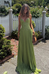 Gorgeous A Line Halter Neck Green Lace Corset Prom Dress with Ruffles