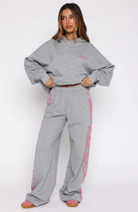 Lucky Thirteen Shaya Wide Leg Sweatpants Dark Grey Marle